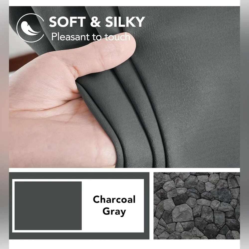 Grey window 2 panel blackout curtains new